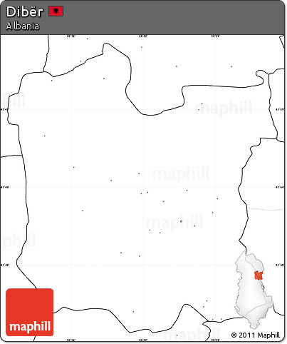 Blank Simple Map of Dibër, no labels