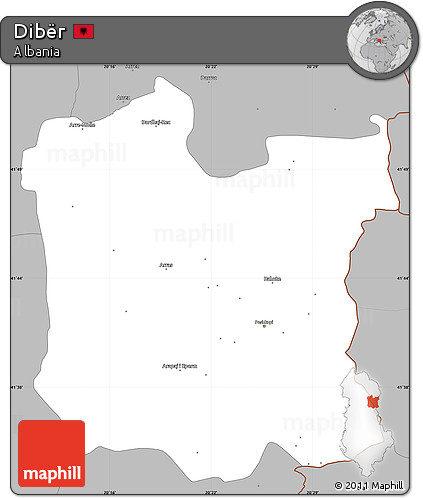 Gray Simple Map of Dibër