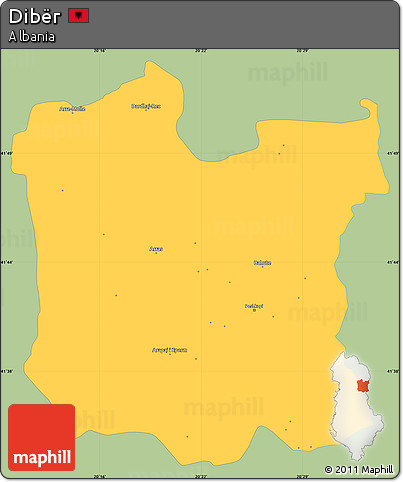 Savanna Style Simple Map of Dibër, single color outside