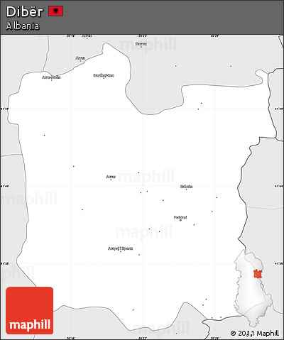 Silver Style Simple Map of Dibër