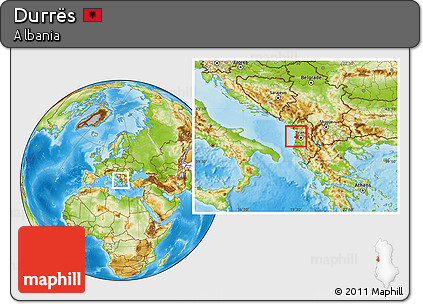 Physical Location Map of Durrës