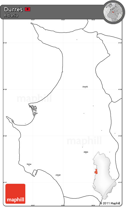 Blank Simple Map of Durrës
