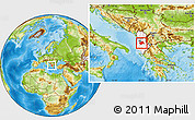 Physical Location Map of Elbasan, highlighted country