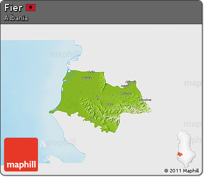 Physical 3D Map of Fier, single color outside