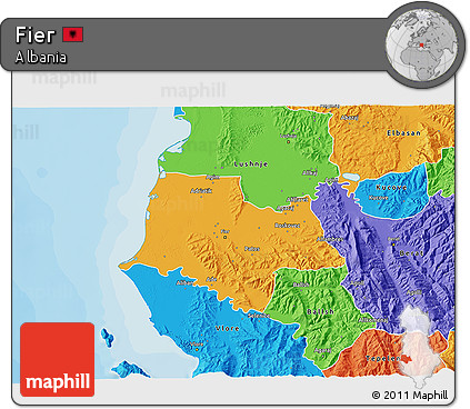 Political 3D Map of Fier