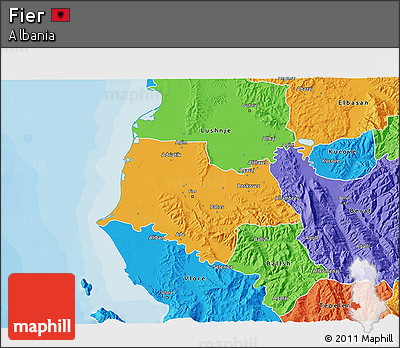 Political 3D Map of Fier