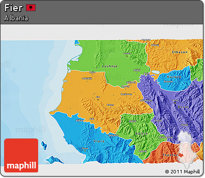 Political 3D Map of Fier