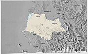 Shaded Relief 3D Map of Fier, darken, desaturated