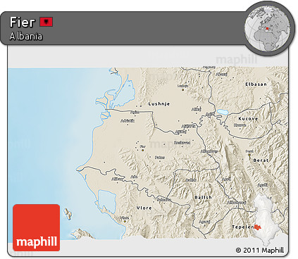 Shaded Relief 3D Map of Fier