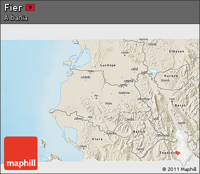 Shaded Relief 3D Map of Fier