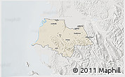 Shaded Relief 3D Map of Fier, lighten, semi-desaturated