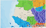 Shaded Relief 3D Map of Fier, political outside