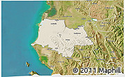 Shaded Relief 3D Map of Fier, satellite outside