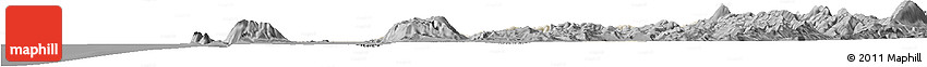 Shaded Relief Horizon Map of Fier, darken, desaturated