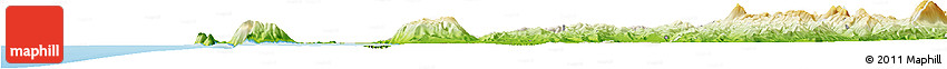 Shaded Relief Horizon Map of Fier, physical outside