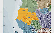Political Map of Fier, semi-desaturated