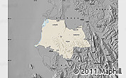 Shaded Relief Map of Fier, darken, desaturated