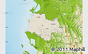 Shaded Relief Map of Fier, physical outside