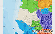 Shaded Relief Map of Fier, political outside