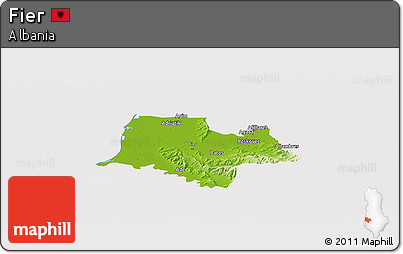 Physical Panoramic Map of Fier, cropped outside