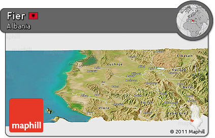 Satellite Panoramic Map of Fier