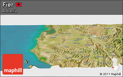 Satellite Panoramic Map of Fier