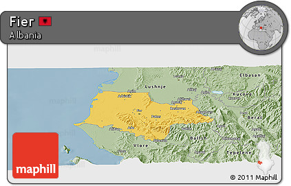Savanna Style Panoramic Map of Fier