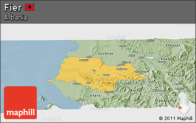 Savanna Style Panoramic Map of Fier