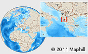 Shaded Relief Location Map of Gjirokastër