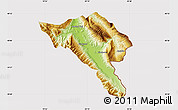 Physical Map of Gjirokastër, cropped outside