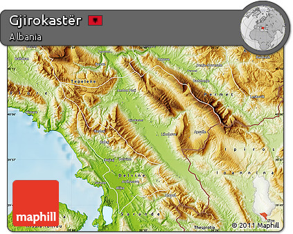 Physical Map of Gjirokastër