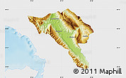 Physical Map of Gjirokastër, single color outside