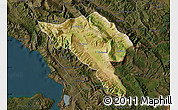 Satellite Map of Gjirokastër, darken