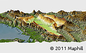 Physical Panoramic Map of Gjirokastër, darken