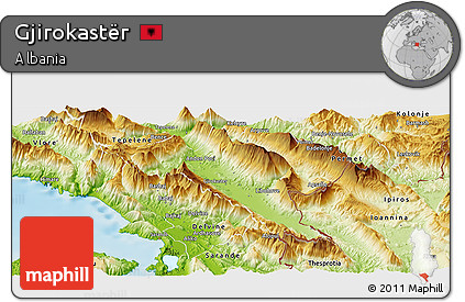 Physical Panoramic Map of Gjirokastër