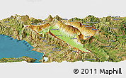 Physical Panoramic Map of Gjirokastër, satellite outside