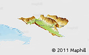 Physical Panoramic Map of Gjirokastër, single color outside