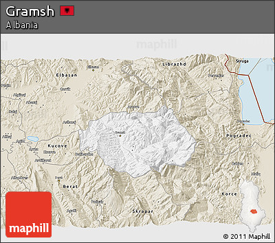 Classic Style 3D Map of Gramsh