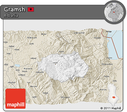 Classic Style 3D Map of Gramsh
