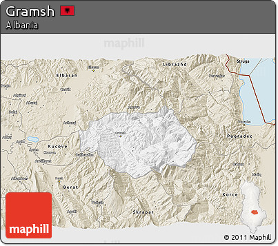 Classic Style 3D Map of Gramsh