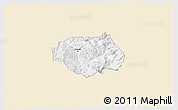 Classic Style 3D Map of Gramsh, single color outside
