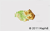 Physical 3D Map of Gramsh, cropped outside