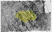 Satellite 3D Map of Gramsh, desaturated