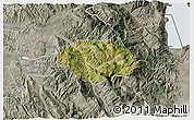 Satellite 3D Map of Gramsh, semi-desaturated