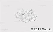 Silver Style 3D Map of Gramsh, single color outside