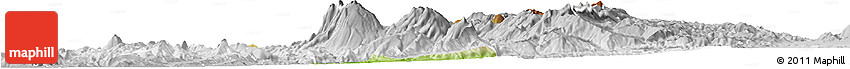 Physical Horizon Map of Gramsh, lighten, desaturated