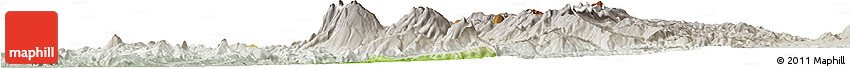 Physical Horizon Map of Gramsh, lighten, semi-desaturated
