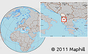 Gray Location Map of Gramsh, highlighted country