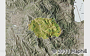 Satellite Map of Gramsh, semi-desaturated