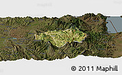 Satellite Panoramic Map of Gramsh, darken